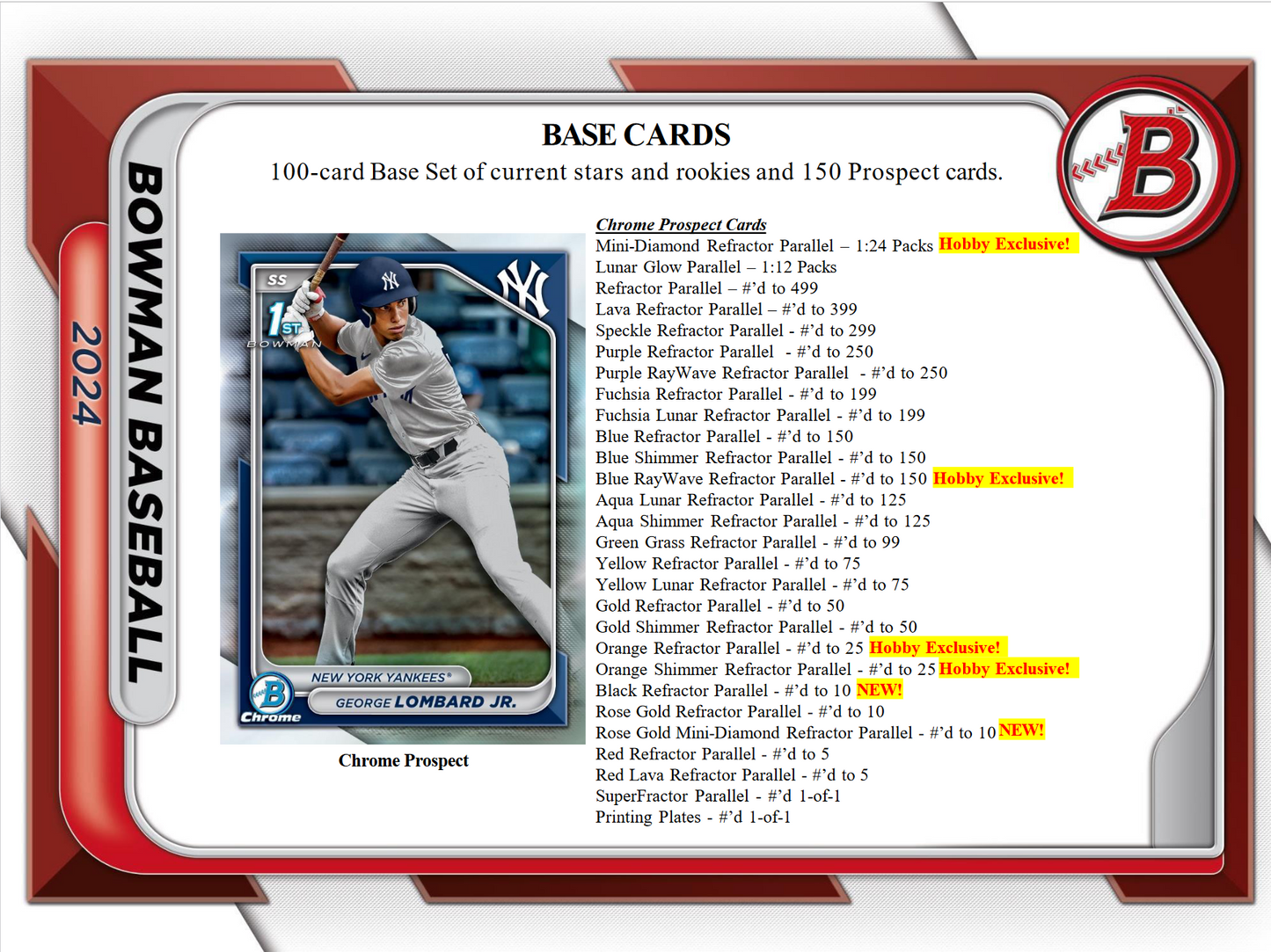 2024 Bowman Baseball Hobby Box w/ 2024 NSCC Exclusive Silver Pack